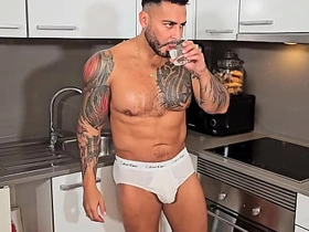 BlakeMason: Tatted Fabio Toba snacks on Viktor Rom enormous dick in the kitchen hot sex xxx videos asian gay