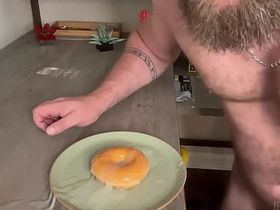Big Dick Bodybuilder Unloads Synthesis Cumshots to Glaze a Donut sexy nude asian gay sex videos