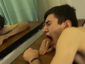 Cute twink wrestlers got horny during distance and fucked right on be passed on floor - unlimited in be passed on guy's mouth asian public gay intercourse videos