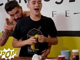 TWINKPOP - Twink Joey Mills Dresses Up Chris Damned's Flannel With Whipping Cream And Sprinkles For A Tasty Snack asian college merry boys dealings videos