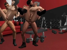 Hunky Sims 4 - Stage of Arousal (Gay Gym Orgy) sex videos Blithe asian site