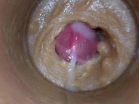 Extreme close up! Injecting a broad dose of sperm pussy toy Camera 4k xxx asian joyous sex videos