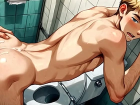 Yaoi - Blonde Twink sex in a toilet Pic Collection - Anime Manga Asian Japanese Game Blissful Porn asian Blissful sex videos in telugu