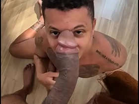 Bahian Stud Sucks, Swallows, plus Jerks Massive 23cm Black Cock asian train gay copulation videos