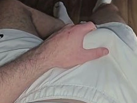PhantomGentX All-White Edge! Husky Dab hand Rubs Calvin Klein Bulge & Brings Big Cock to Brink www asian well-pleased sex videos