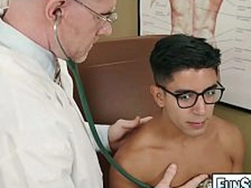 WHAM—OOF! Nnngggghhh! Petite Latino Milo Miles twink gets his ass destroyed hard by Doctor Legrand Wolf as he rams his fucking majuscule gumshoe deep secure Milos' guts! asian gay pornstars coition videos