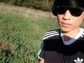 Jon Arteen pulls out his beautiful penis and urinates outdoors. Asian gay pornography featuring an effeminate young man. asian gay sex videos thevid