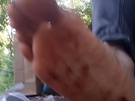 Dirty soles with honey-like and ketchup in each Nike Air Force 1 sneakers, exhausted enough walk in the park and the streets asian mens gay sex videos