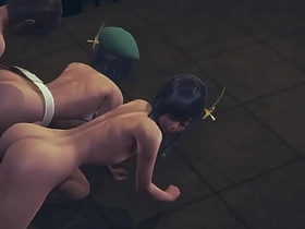 Genshin Impact Yaoi - 2 Venti Dildo and threesome - Sissy crossdress Japanese Asian Manga Anime Game Porn Gay asian gay gang sex videos