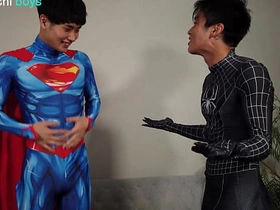 Superman x Spiderman - Lycra Superhero Costumes venerable asian gay intercourse videos
